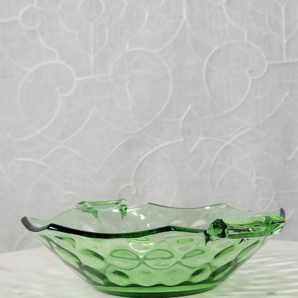 VTG Heisey Octagon Dish 7" Moonbeam Green Candy Bowl Green Trinket Vanity Handle - Picture 13 of 16